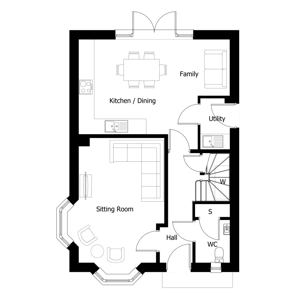 Floorplan for Plot 2 - The Grantham