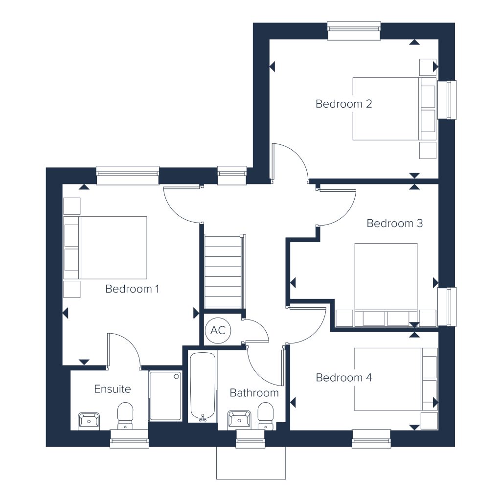 Floorplan for Plot 1 - The Hardwick