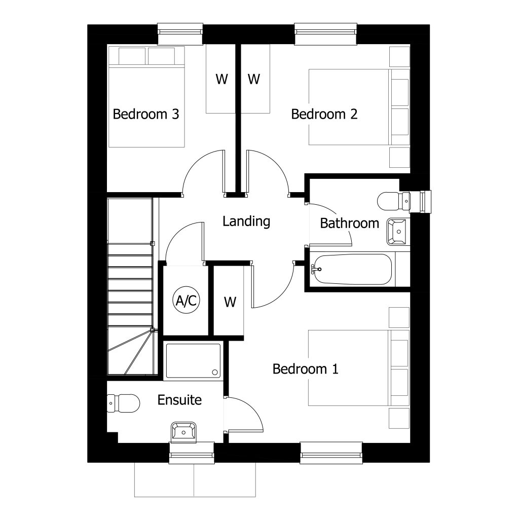 Floorplan for Plot 13 - The Bourne