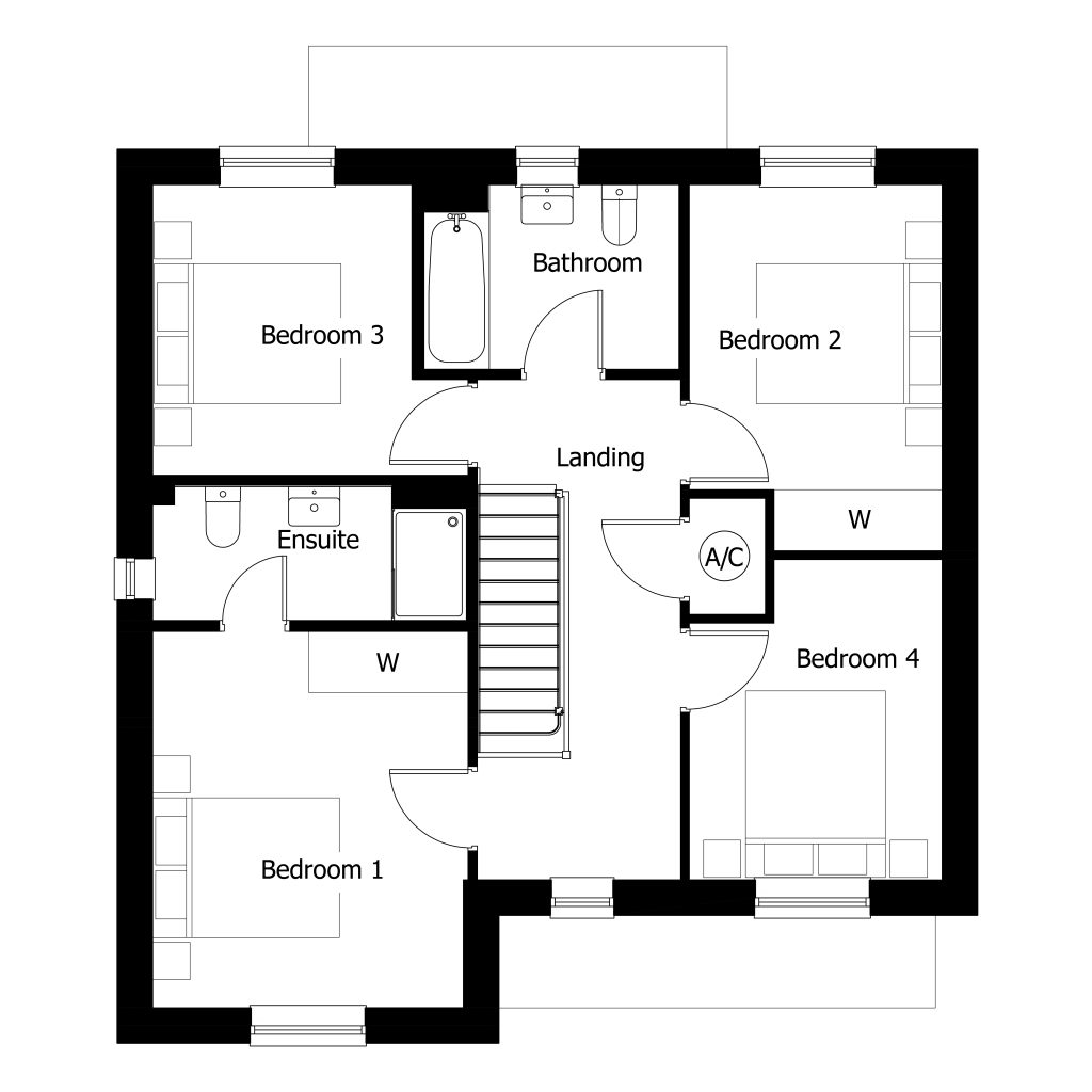 Floorplan for Plot 33 - The Roxley