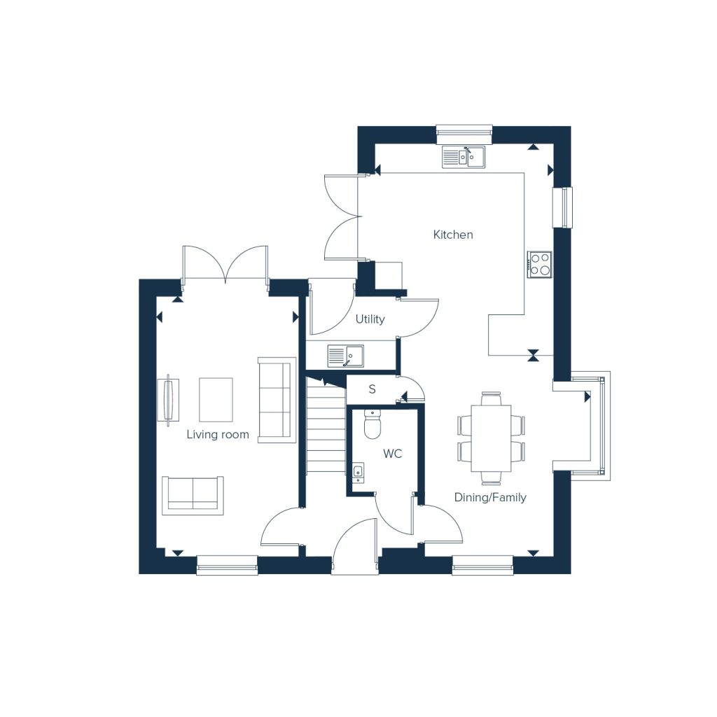 Floorplan for Plot 1 - The Hardwick