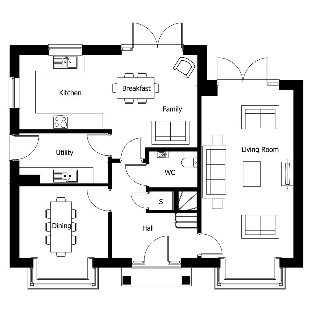 Floorplan for Plot 1 - The Sherringham